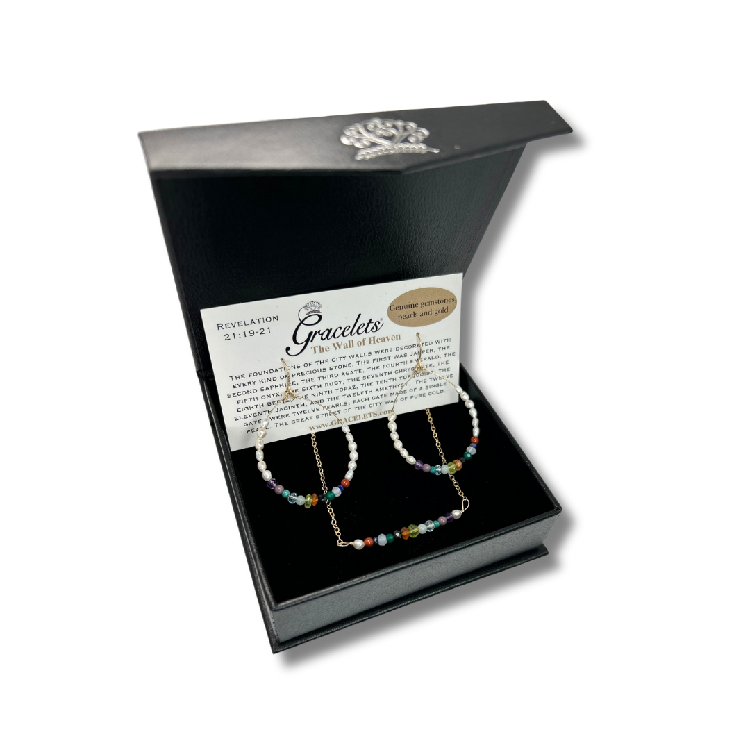 Gracelets Jewelry Wall of Heaven Earring Necklace Gift Set