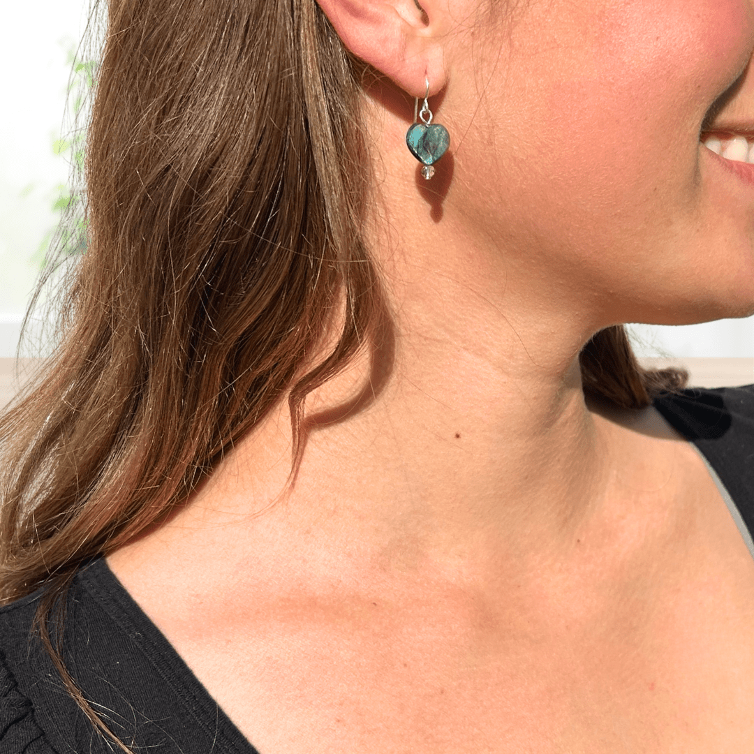 Beloved Labradorite Heart Earrings - Gracelets