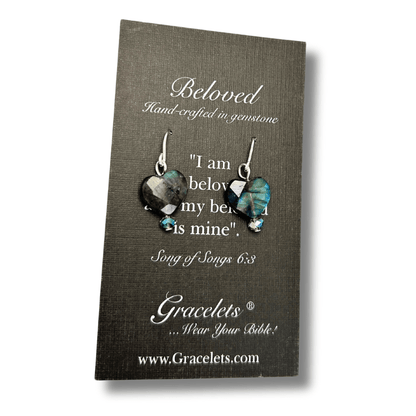 Beloved Labradorite Heart Earrings - Gracelets