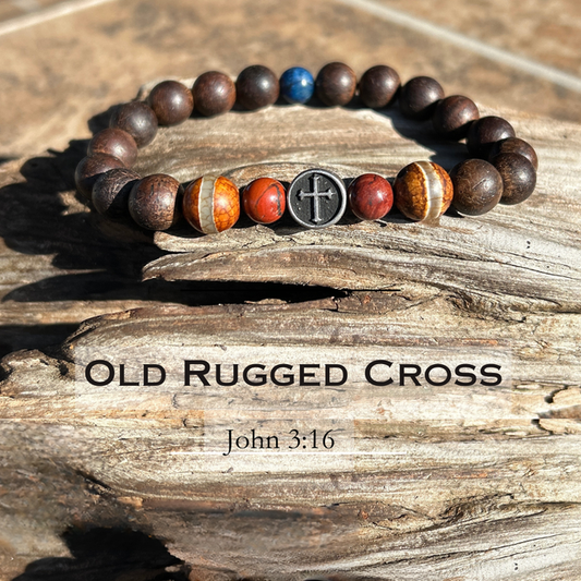 Gracelets Jewelry Men's Warrior Line Old Rugged Cross Bracelet