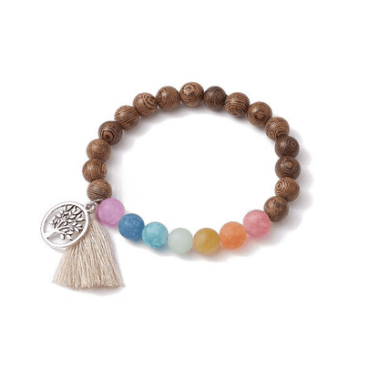 Tree of Life Gemstone and Wood Bracelet - Gracelets